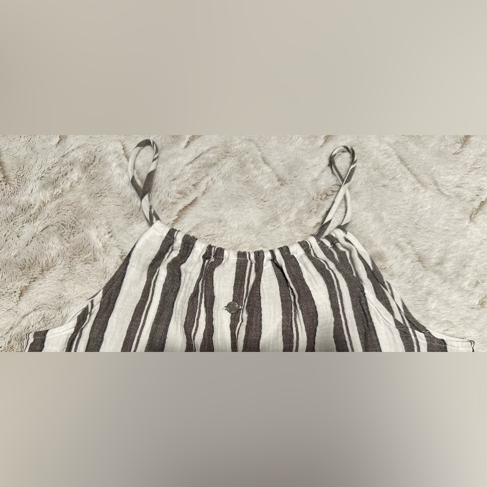 Calia Women's Stripe Split Neck Halter Mini Swim Cover Up Size Small - Picture 7 of 10